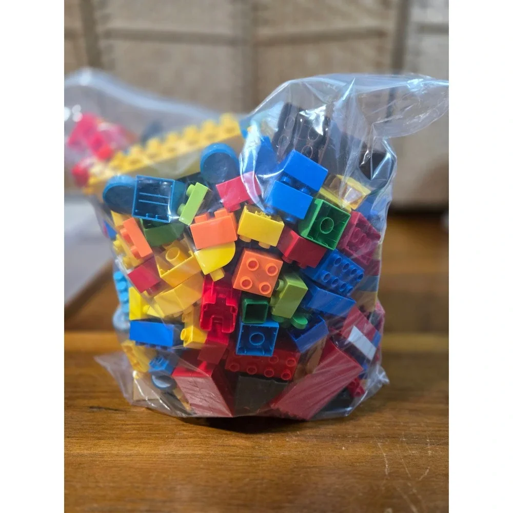 5lb Mixed Brand Building Bricks Blocks Bulk Multicolor Standard Size No Duplo